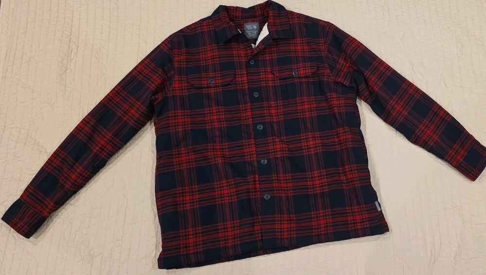Mountain Hardwear Flannel Microfleece Shacket Jacket Men's XL Red Plaid Warm